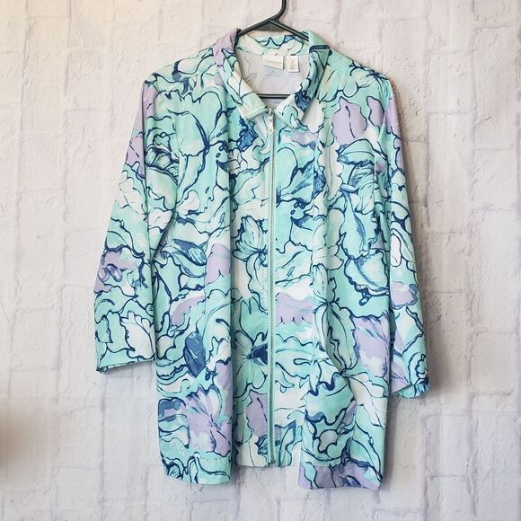 Chico's Jackets & Blazers - WEEKENDS BY CHICO'S Watercolor ELLA Windbreaker Jacket XL